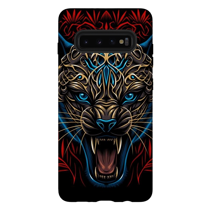 Galaxy S10 plus StrongFit Golden panther tribal  by Alberto