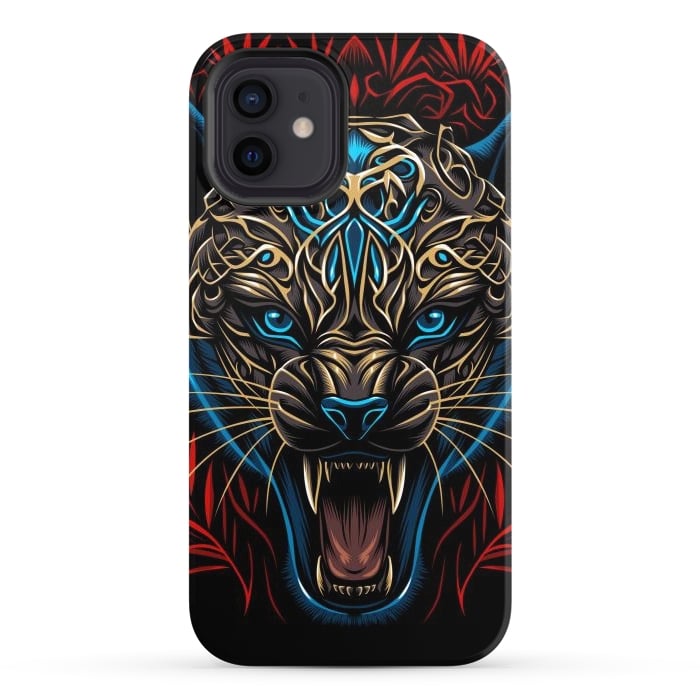 iPhone 12 StrongFit Golden panther tribal  by Alberto