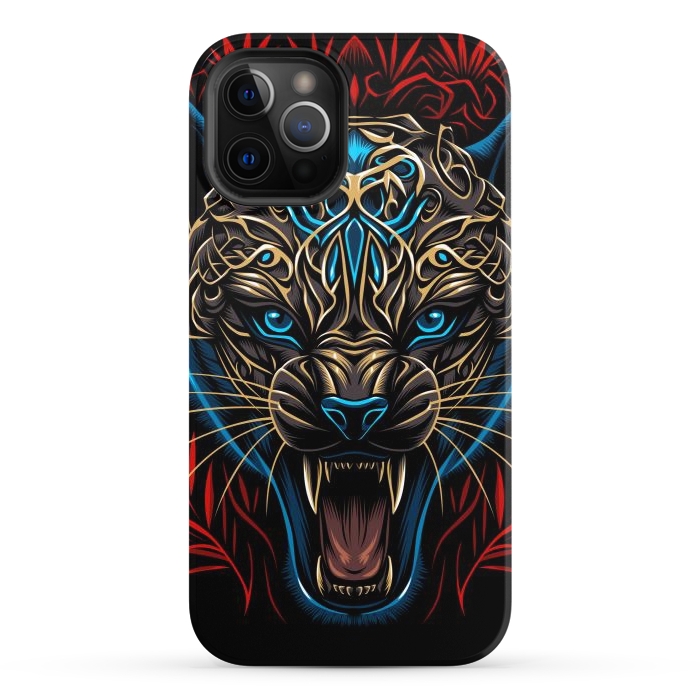 iPhone 12 Pro StrongFit Golden panther tribal  by Alberto