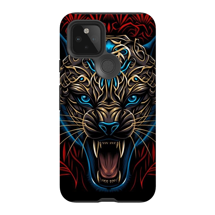 Pixel 5 StrongFit Golden panther tribal  by Alberto