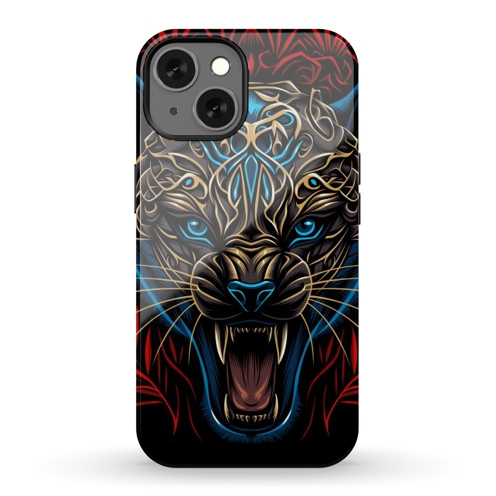 iPhone 13 StrongFit Golden panther tribal  by Alberto