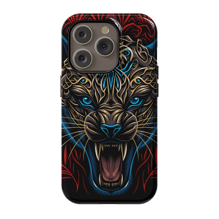 iPhone 14 Pro StrongFit Golden panther tribal  by Alberto