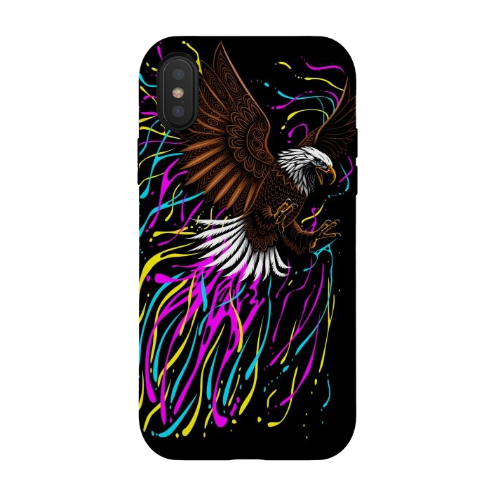 iPhone Xs / X StrongFit Tribal eagle splashing by Alberto