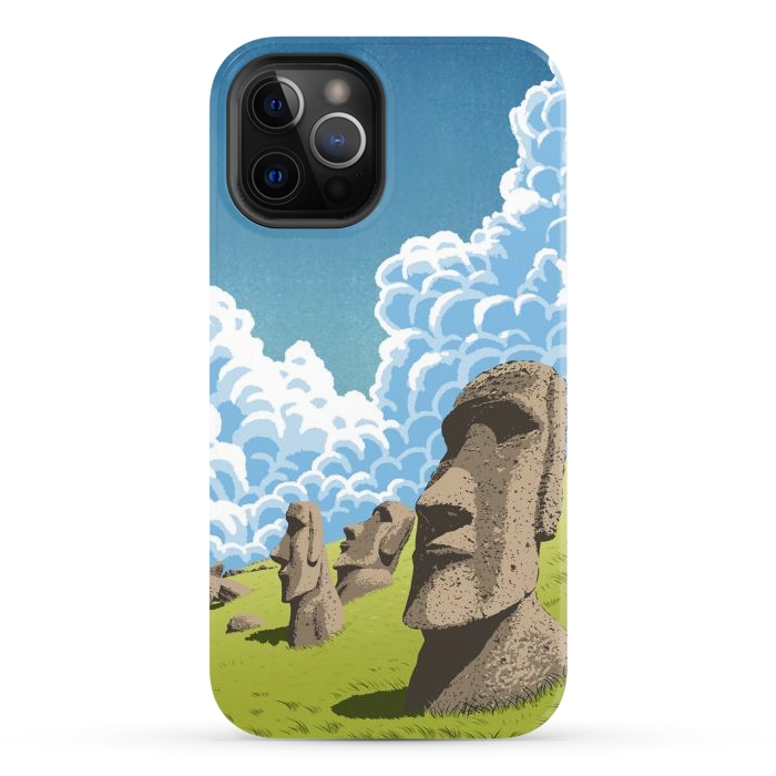 iPhone 12 Pro StrongFit Statues of the Easter Islands by Alberto