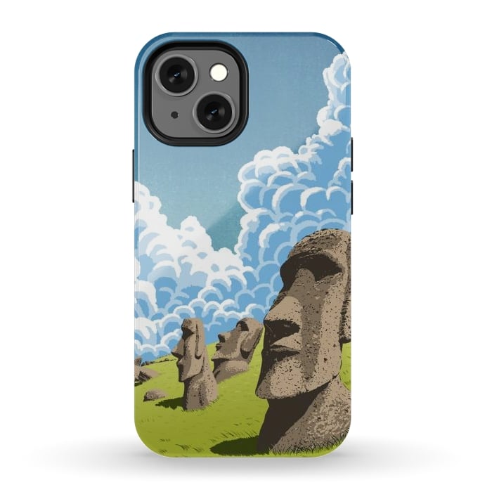 iPhone 13 mini StrongFit Statues of the Easter Islands by Alberto