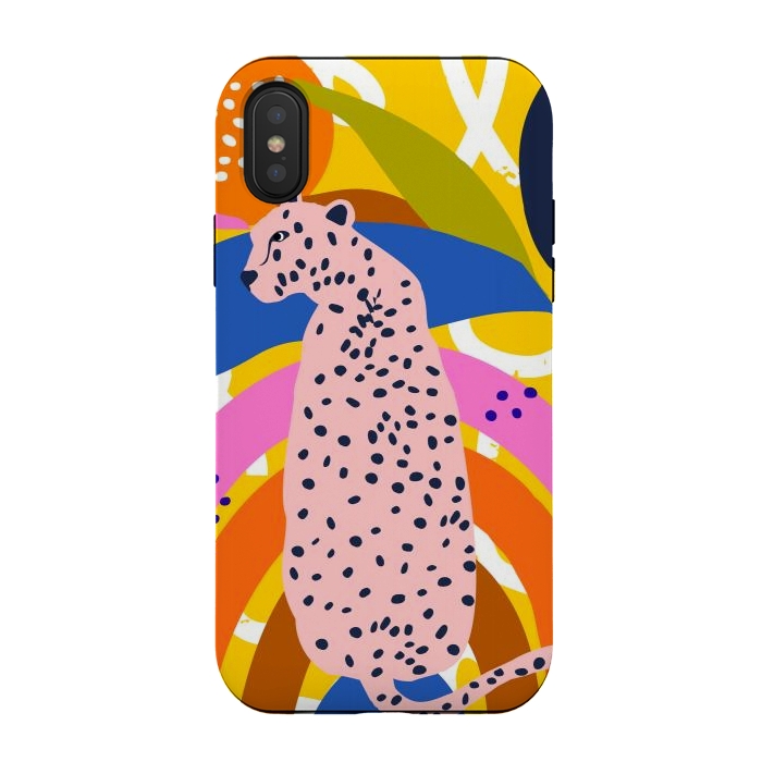 iPhone Xs / X StrongFit Leopard Somewhere Over The Rainbow by Uma Prabhakar Gokhale