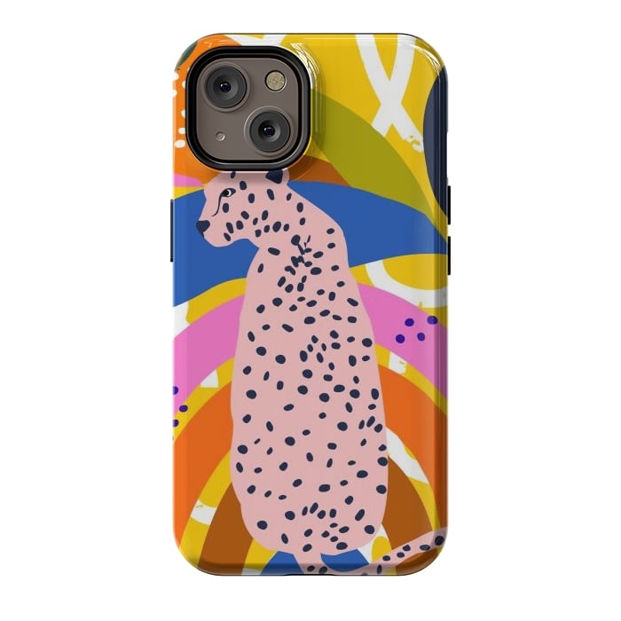 iPhone 14 StrongFit Leopard Somewhere Over The Rainbow by Uma Prabhakar Gokhale