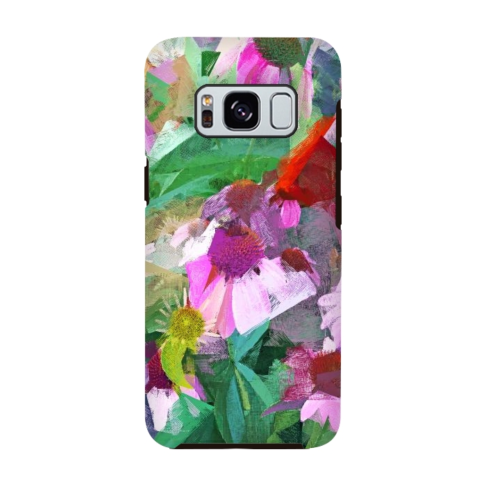 Galaxy S8 StrongFit The Memory of Spring, Crosshatch Botanical Floral Painting, Plants Garden Meadow, Flowers Nature Digital Illustration by Uma Prabhakar Gokhale