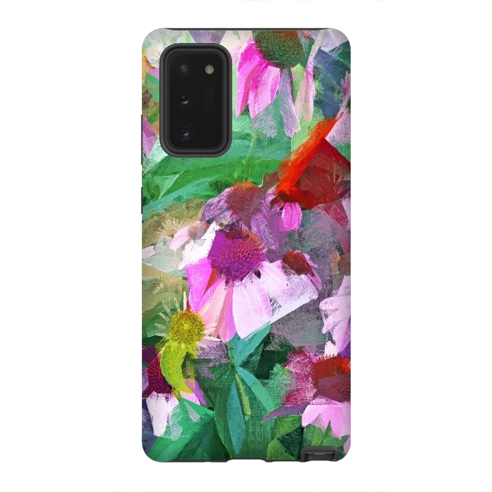 Galaxy Note 20 StrongFit The Memory of Spring, Crosshatch Botanical Floral Painting, Plants Garden Meadow, Flowers Nature Digital Illustration by Uma Prabhakar Gokhale