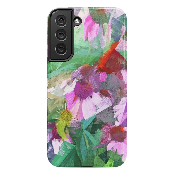 Galaxy S22 plus StrongFit The Memory of Spring, Crosshatch Botanical Floral Painting, Plants Garden Meadow, Flowers Nature Digital Illustration by Uma Prabhakar Gokhale
