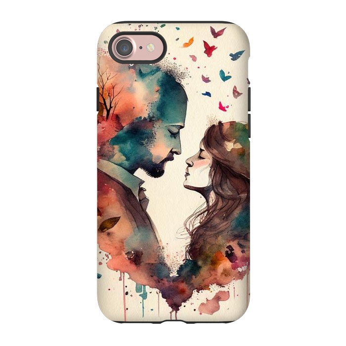 iPhone 7 StrongFit Whimsical Love in Watercolor by Texnotropio