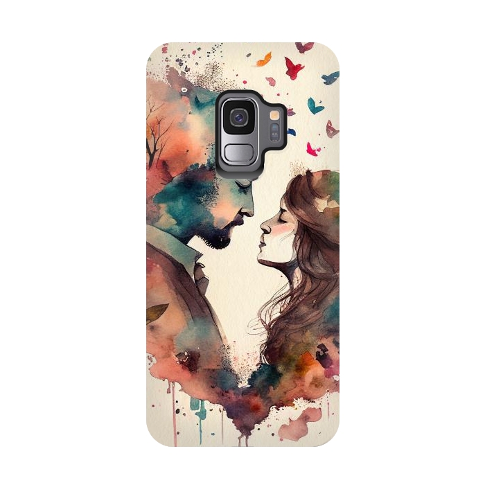 Galaxy S9 StrongFit Whimsical Love in Watercolor by Texnotropio