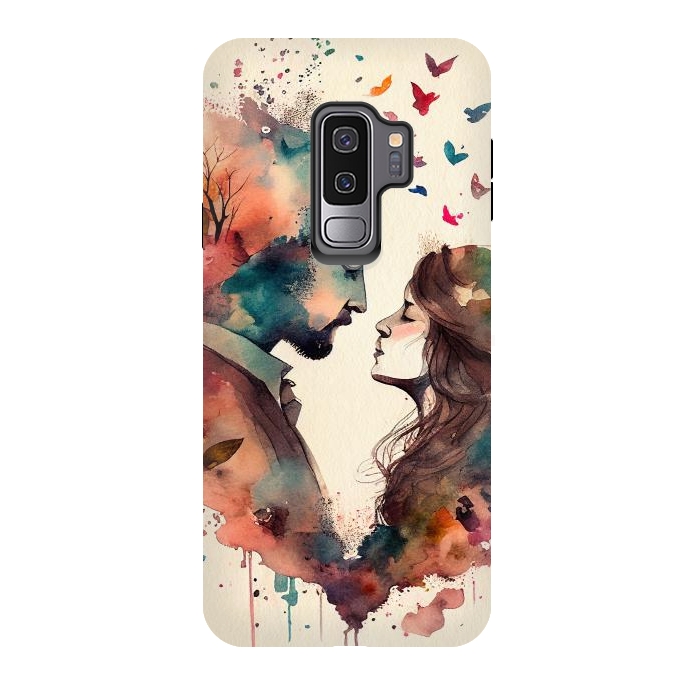 Galaxy S9 plus StrongFit Whimsical Love in Watercolor by Texnotropio