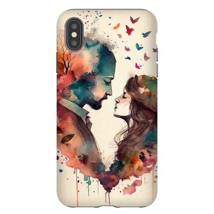 iPhone Xs Max StrongFit Whimsical Love in Watercolor by Texnotropio
