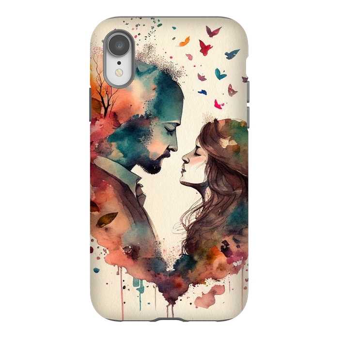 iPhone Xr StrongFit Whimsical Love in Watercolor by Texnotropio