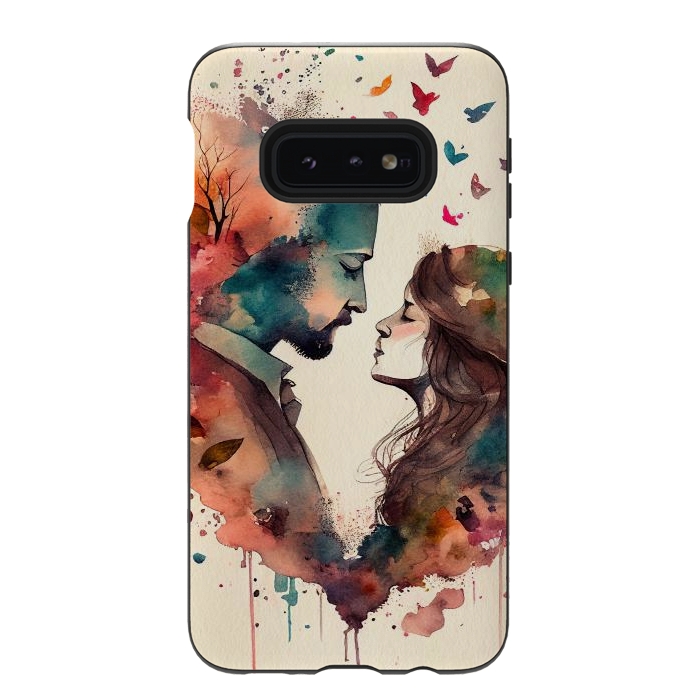 Galaxy S10e StrongFit Whimsical Love in Watercolor by Texnotropio