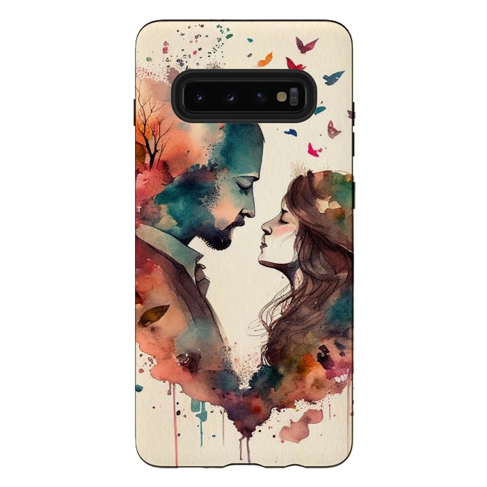 Galaxy S10 plus StrongFit Whimsical Love in Watercolor by Texnotropio