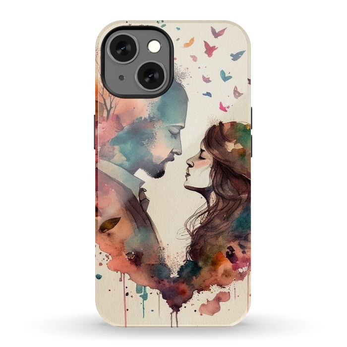 iPhone 13 StrongFit Whimsical Love in Watercolor by Texnotropio