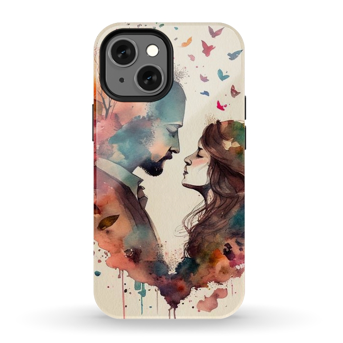 iPhone 13 mini StrongFit Whimsical Love in Watercolor by Texnotropio