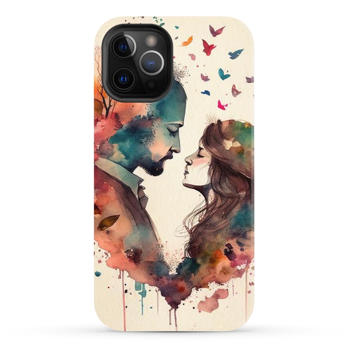 iPhone 12 Pro Max StrongFit Whimsical Love in Watercolor by Texnotropio