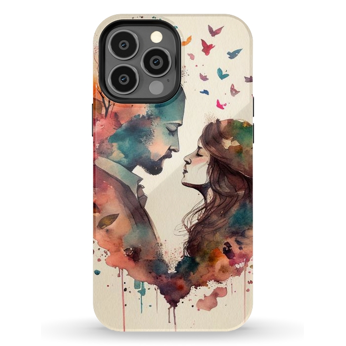 iPhone 13 Pro Max StrongFit Whimsical Love in Watercolor by Texnotropio