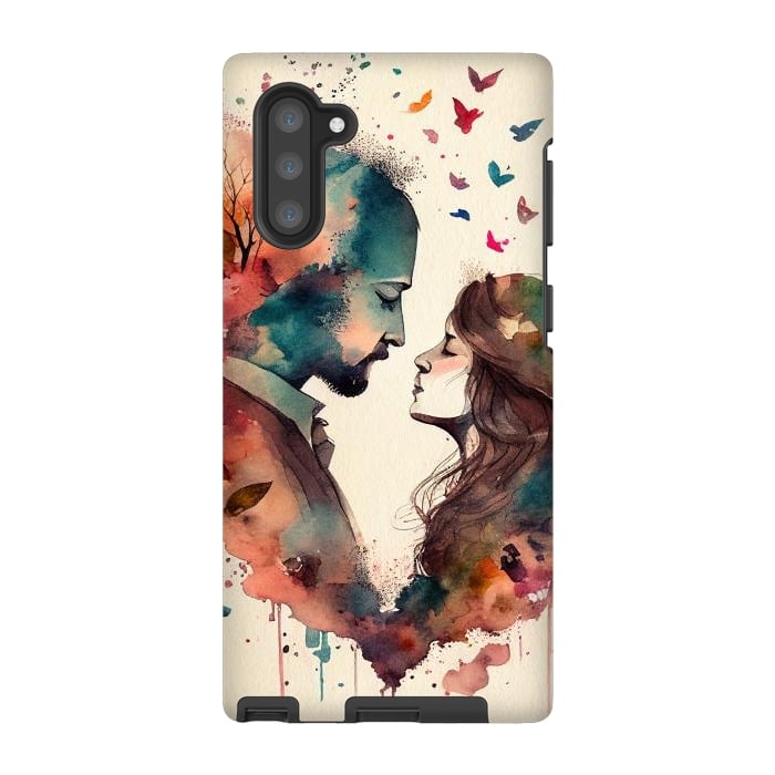 Galaxy Note 10 StrongFit Whimsical Love in Watercolor by Texnotropio