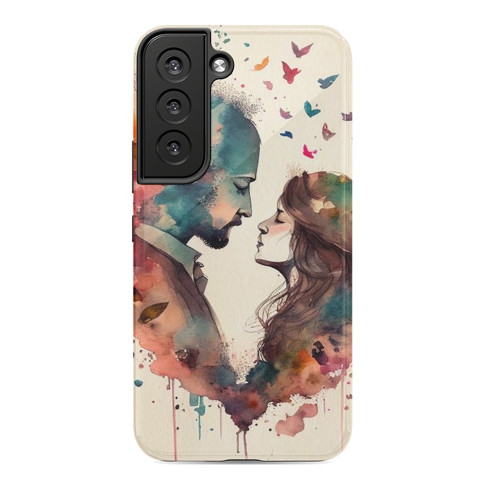 Galaxy S22 StrongFit Whimsical Love in Watercolor by Texnotropio