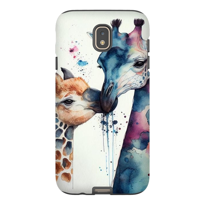 Galaxy J7 StrongFit Giraffe Love in Watercolor by Texnotropio