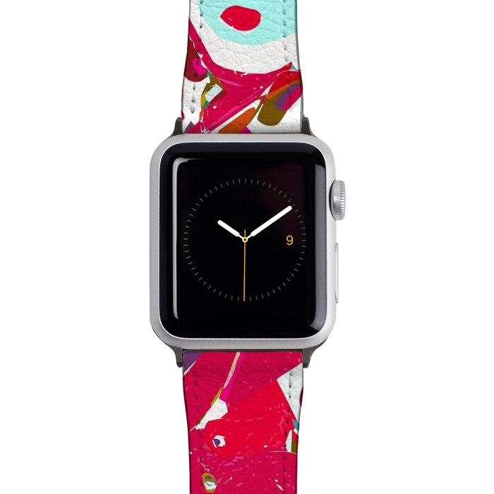 Watch 38mm / 40mm Strap PU leather Abstract Emotion, Modern Contemporary Shapes, digital Painting, Eclectic Pop of Color Bohemian Illustration by Uma Prabhakar Gokhale