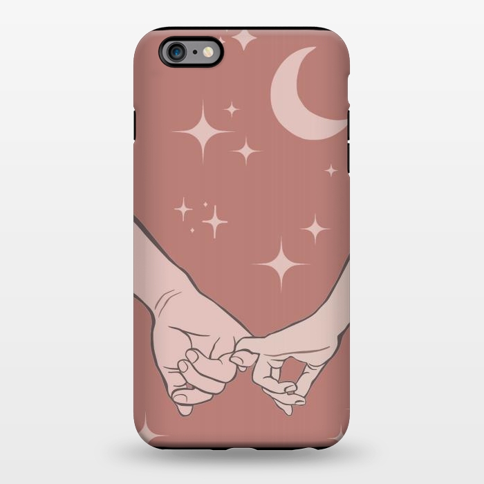 iPhone 6/6s plus StrongFit Minimal aesthetic couple holding hands on starry sky - valentine's day by Oana 
