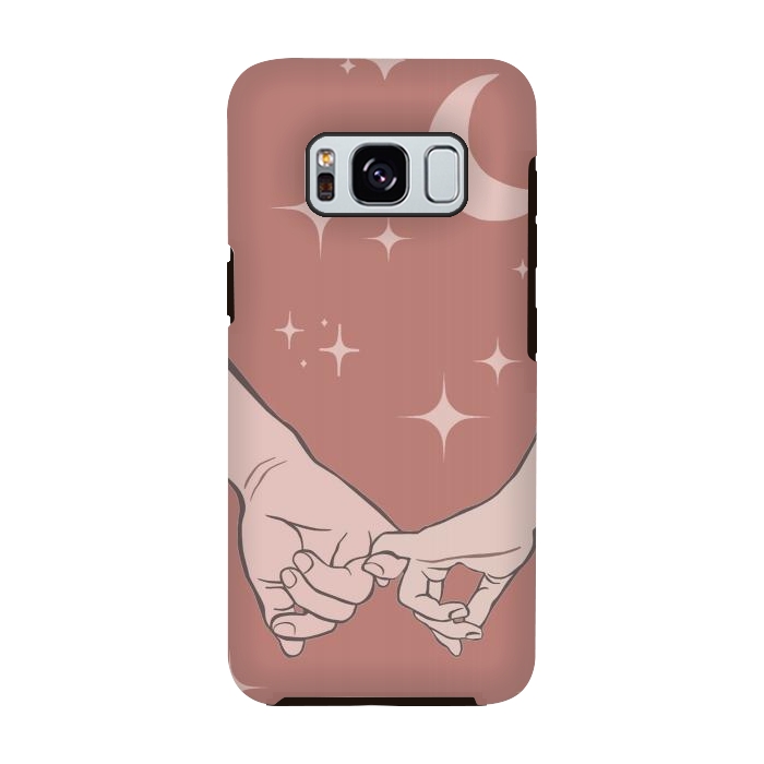 Galaxy S8 StrongFit Minimal aesthetic couple holding hands on starry sky - valentine's day by Oana 