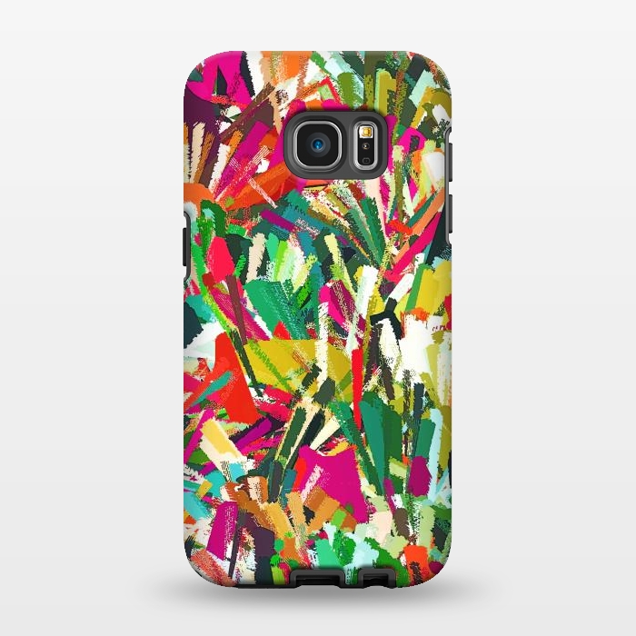 Galaxy S7 EDGE StrongFit Sparks of Emotions, Abstract Eclectic Colorful Expression Painting, Pop of Color Modern Bohemian Illustration by Uma Prabhakar Gokhale
