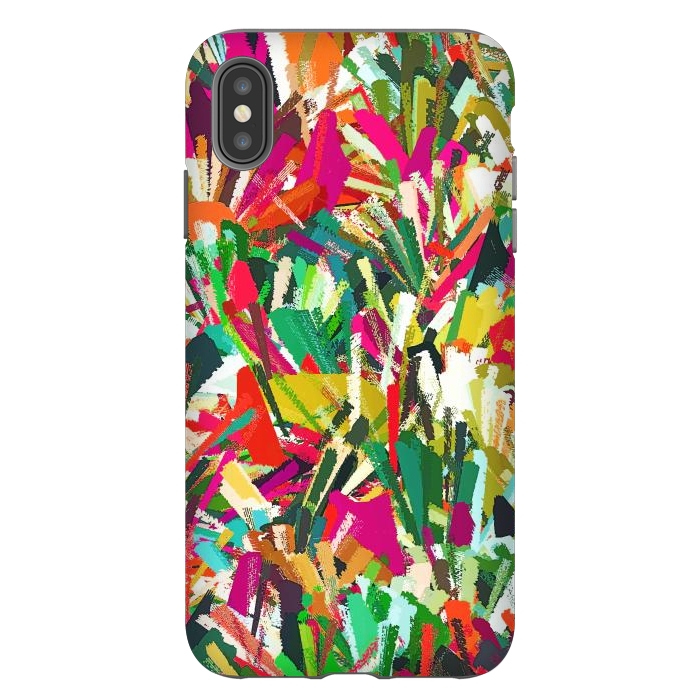 iPhone Xs Max StrongFit Sparks of Emotions, Abstract Eclectic Colorful Expression Painting, Pop of Color Modern Bohemian Illustration by Uma Prabhakar Gokhale