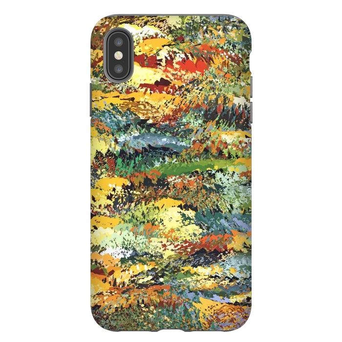 iPhone Xs Max StrongFit Autumn Forest, Nature Jungle Painting, Botanical Plants Abstract Illustration, Contemporary Modern Boho by Uma Prabhakar Gokhale