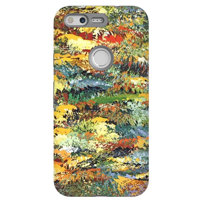 Pixel StrongFit Autumn Forest, Nature Jungle Painting, Botanical Plants Abstract Illustration, Contemporary Modern Boho by Uma Prabhakar Gokhale