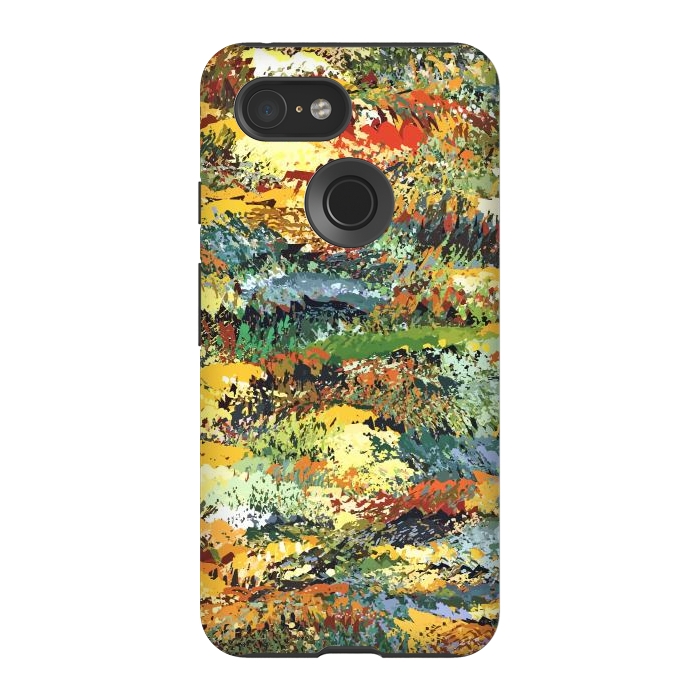 Pixel 3 StrongFit Autumn Forest, Nature Jungle Painting, Botanical Plants Abstract Illustration, Contemporary Modern Boho by Uma Prabhakar Gokhale