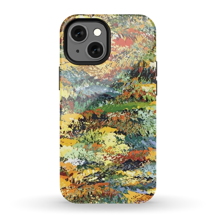 iPhone 12 mini StrongFit Autumn Forest, Nature Jungle Painting, Botanical Plants Abstract Illustration, Contemporary Modern Boho by Uma Prabhakar Gokhale