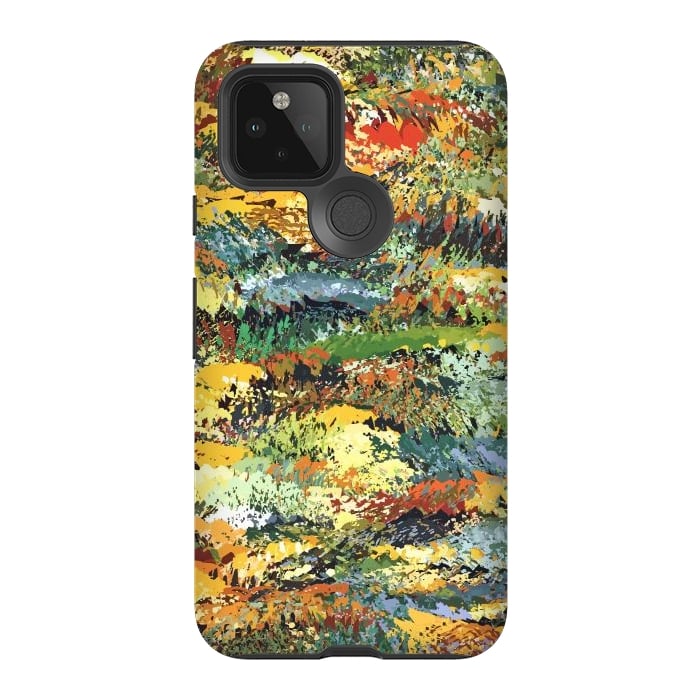 Pixel 5 StrongFit Autumn Forest, Nature Jungle Painting, Botanical Plants Abstract Illustration, Contemporary Modern Boho by Uma Prabhakar Gokhale