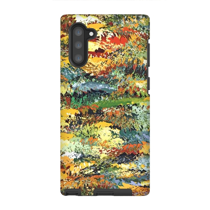 Galaxy Note 10 StrongFit Autumn Forest, Nature Jungle Painting, Botanical Plants Abstract Illustration, Contemporary Modern Boho by Uma Prabhakar Gokhale