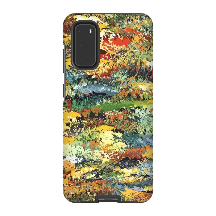 Galaxy S20 StrongFit Autumn Forest, Nature Jungle Painting, Botanical Plants Abstract Illustration, Contemporary Modern Boho by Uma Prabhakar Gokhale