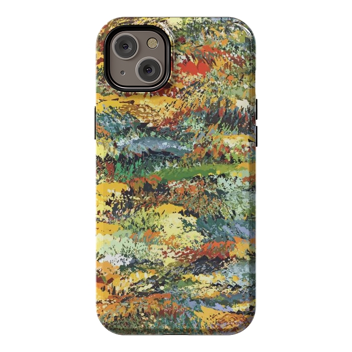 iPhone 14 Plus StrongFit Autumn Forest, Nature Jungle Painting, Botanical Plants Abstract Illustration, Contemporary Modern Boho by Uma Prabhakar Gokhale