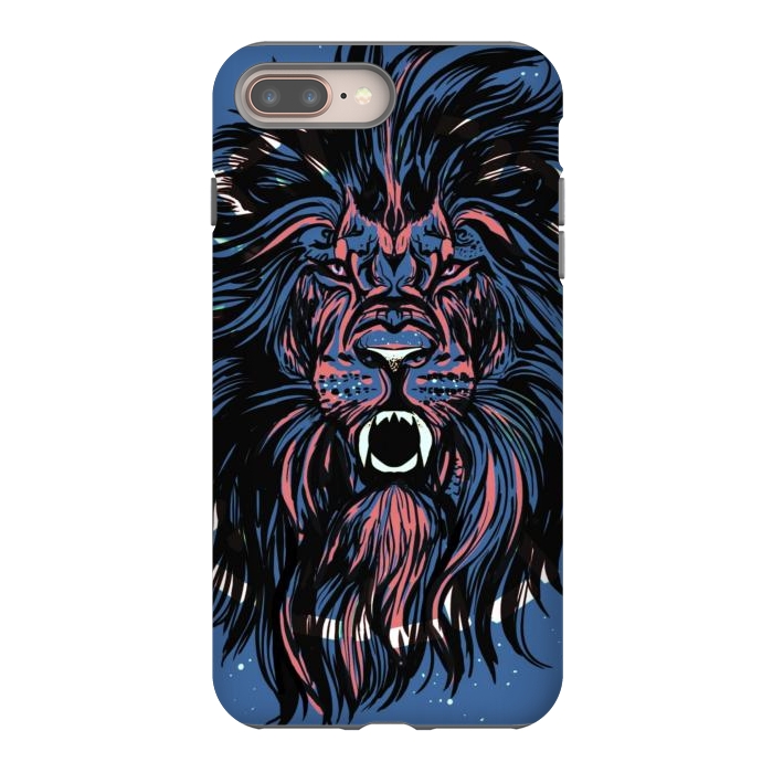 iPhone 7 plus StrongFit Lion portrait face ferocious king of the jungle  by Josie