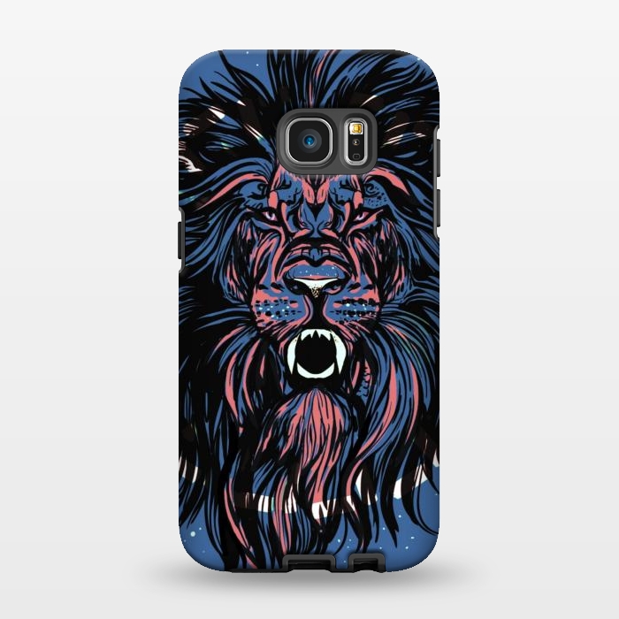 Galaxy S7 EDGE StrongFit Lion portrait face ferocious king of the jungle  by Josie