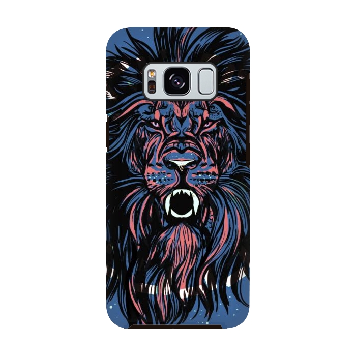 Galaxy S8 StrongFit Lion portrait face ferocious king of the jungle  by Josie