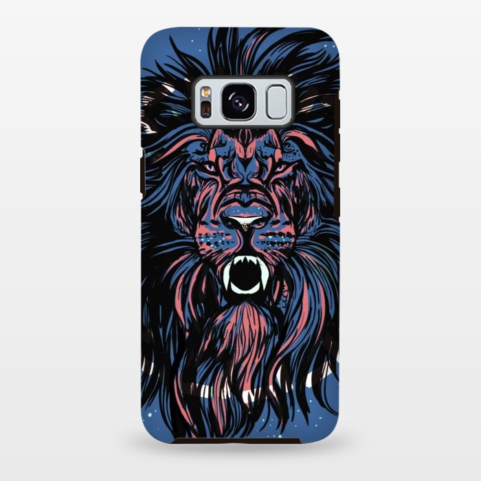 Galaxy S8 plus StrongFit Lion portrait face ferocious king of the jungle  by Josie