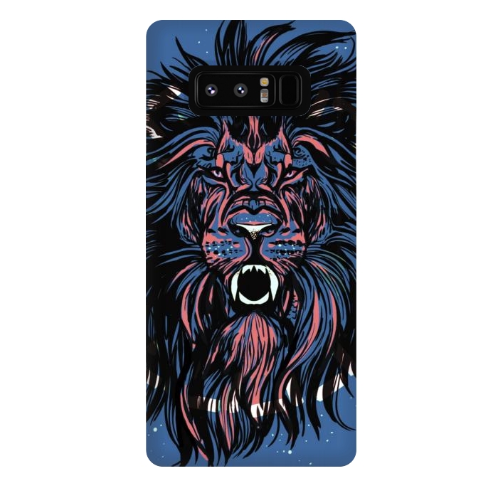 Galaxy Note 8 StrongFit Lion portrait face ferocious king of the jungle  by Josie