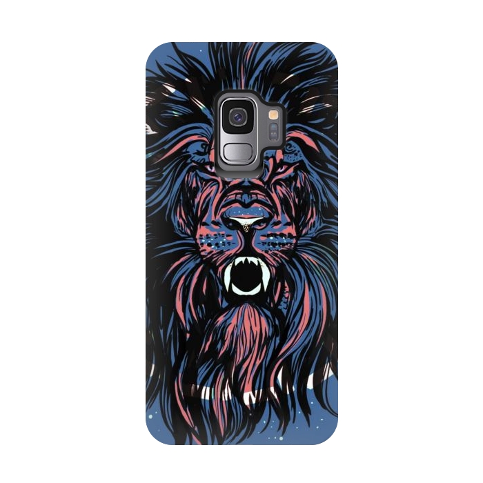 Galaxy S9 StrongFit Lion portrait face ferocious king of the jungle  by Josie