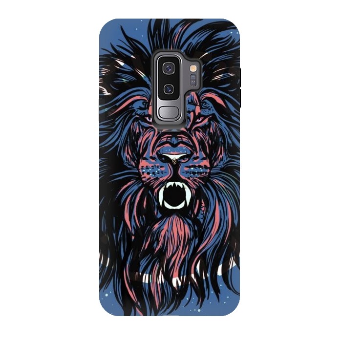 Galaxy S9 plus StrongFit Lion portrait face ferocious king of the jungle  by Josie