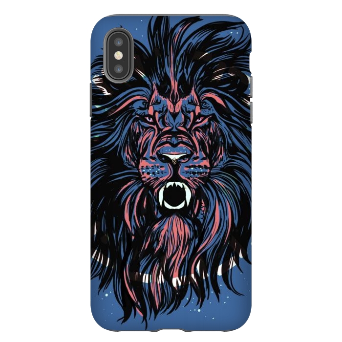 iPhone Xs Max StrongFit Lion portrait face ferocious king of the jungle  by Josie