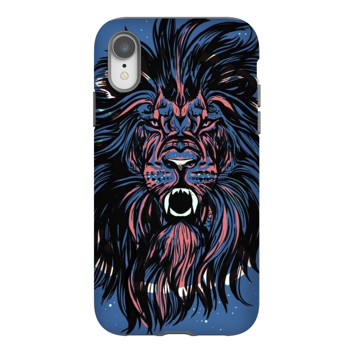 iPhone Xr StrongFit Lion portrait face ferocious king of the jungle  by Josie